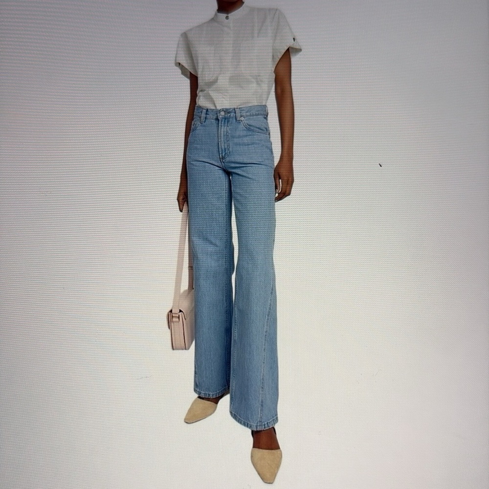 A.P.C Elle Five Pocket Light Blue Flare Jeans 25